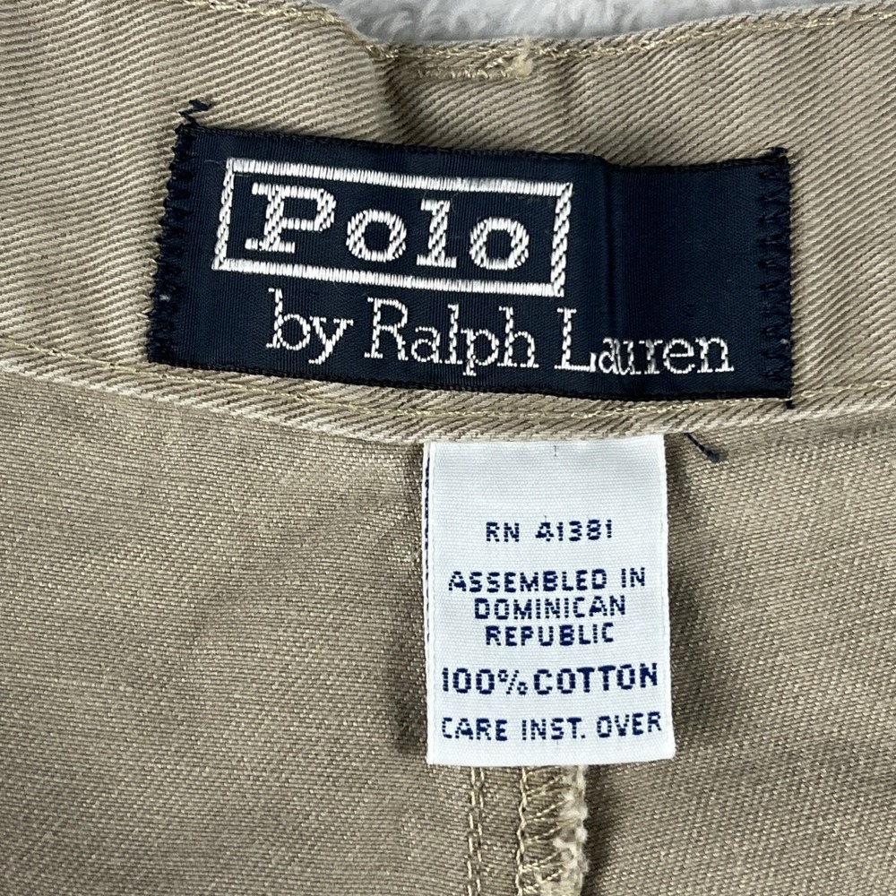 Polo Ralph Lauren Chino Shorts Mens 42 Tan Pleated Cotton Twill - Picture 7 of 11